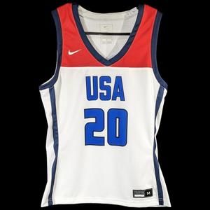 USA TEAM Basketball Jersey Nike Adult Size Mens Medium M #20 White Red